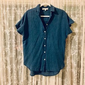 Maxwell button down denim colored blouse.